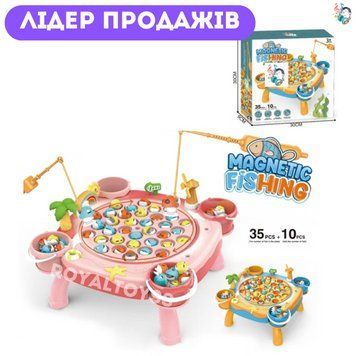 Музична гра Magnetic Fishing на 35 рибок з ніжками та 2 вудочками, рожева &mdash; модель 2301 2301 фото