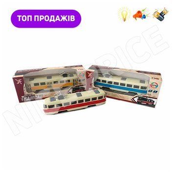 Металевий трамвай з дверима, що відкриваються, та музикою № TR-305 XL80188L фото